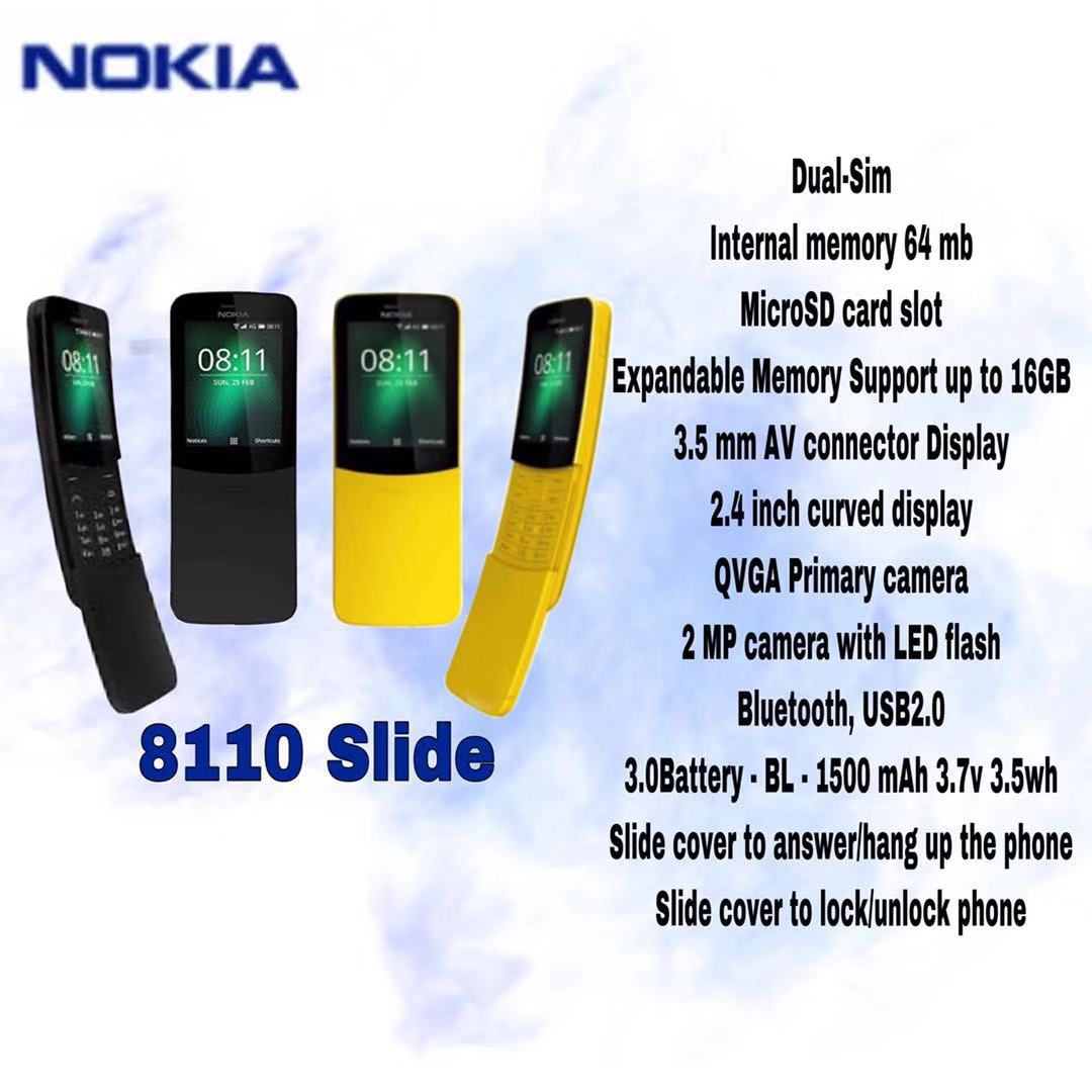 (BLUE)NOKIA 8110(3G) DUAL SIM IMPORT REFURBISHED 95% NEW(Ready Stock)